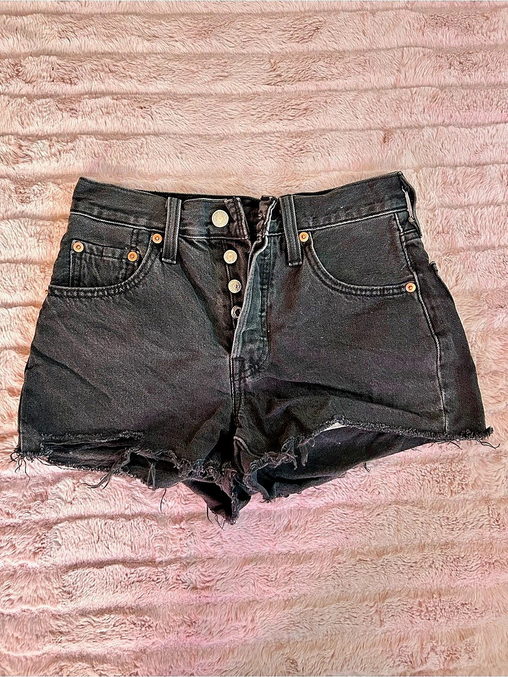 Levi Strauss Jean Shorts Black Waist 24